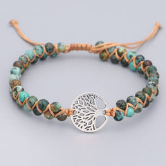 Woven Twine Double Tree of Life Yoga Bracelet