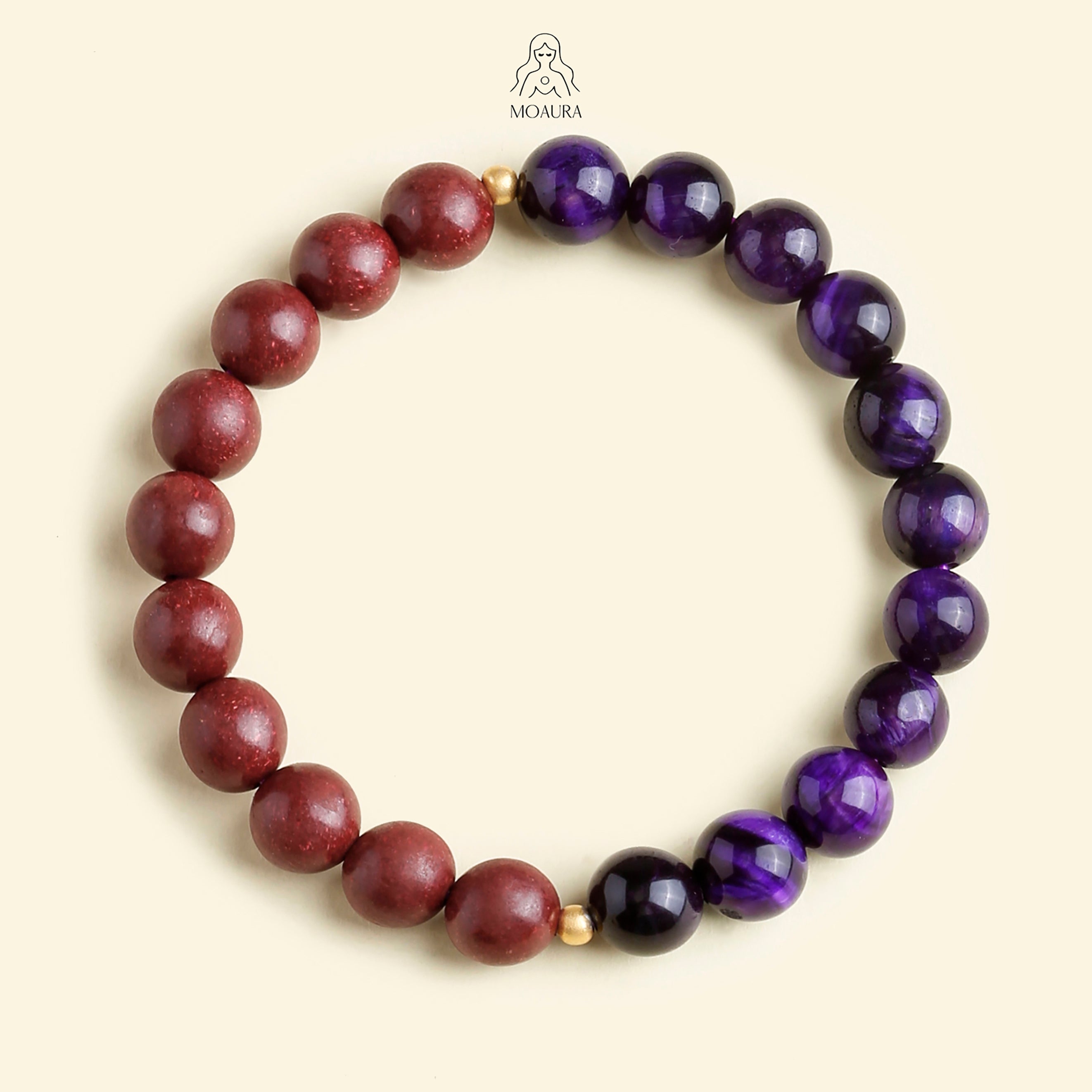 Aromatic Fire Element & Amethyst Bracelet Fengshui Yinyang Bracelet