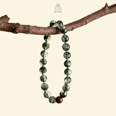 Aromatic Single Earth Element & Green Phantom Crystal Bracelet Fengshui Bracelet