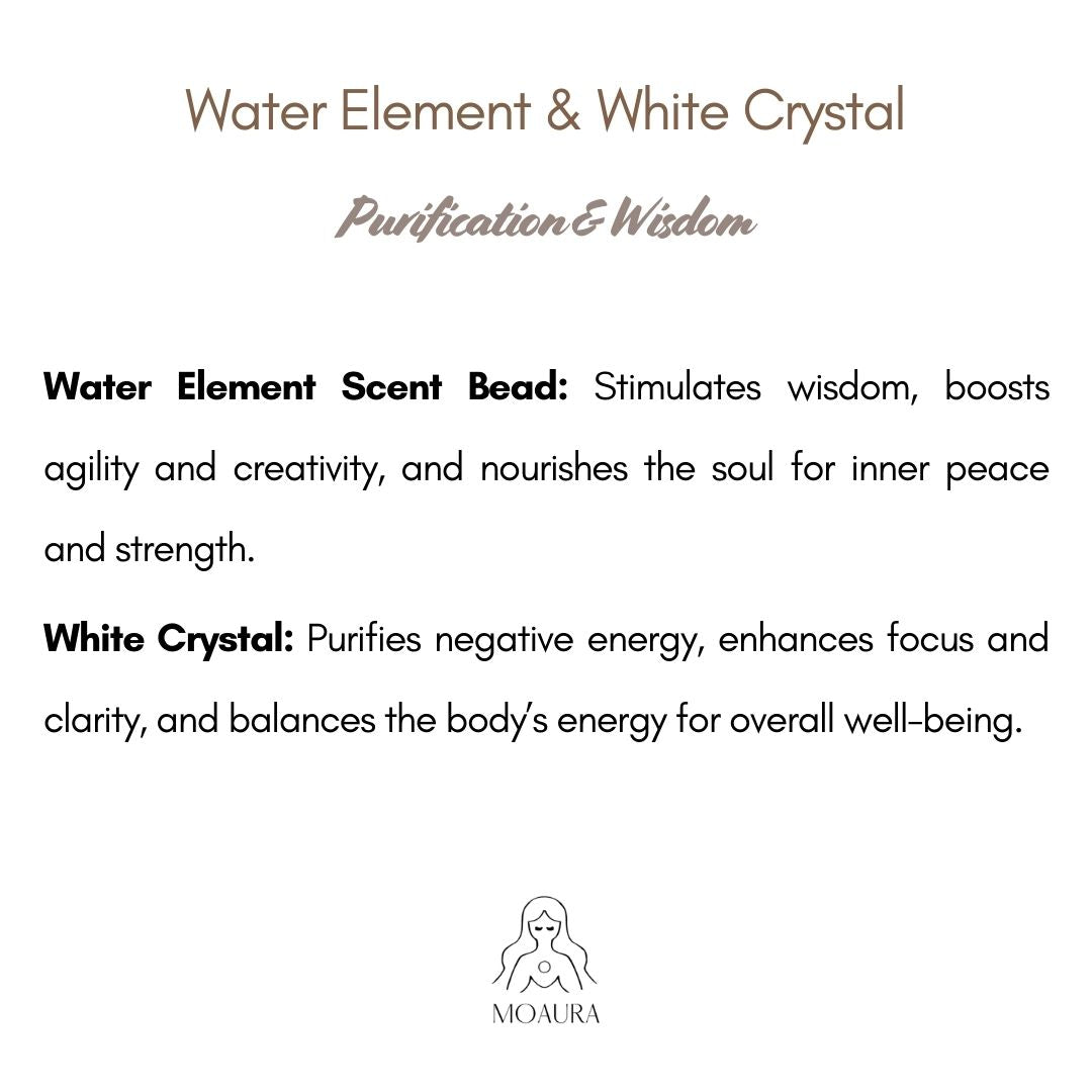 Aromatic Single Water Element & White Crystal Bracelet Fengshui Bracelet