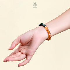 Aromatic Wood Element & Citrine Bracelet Fengshui Yinyang Bracelet