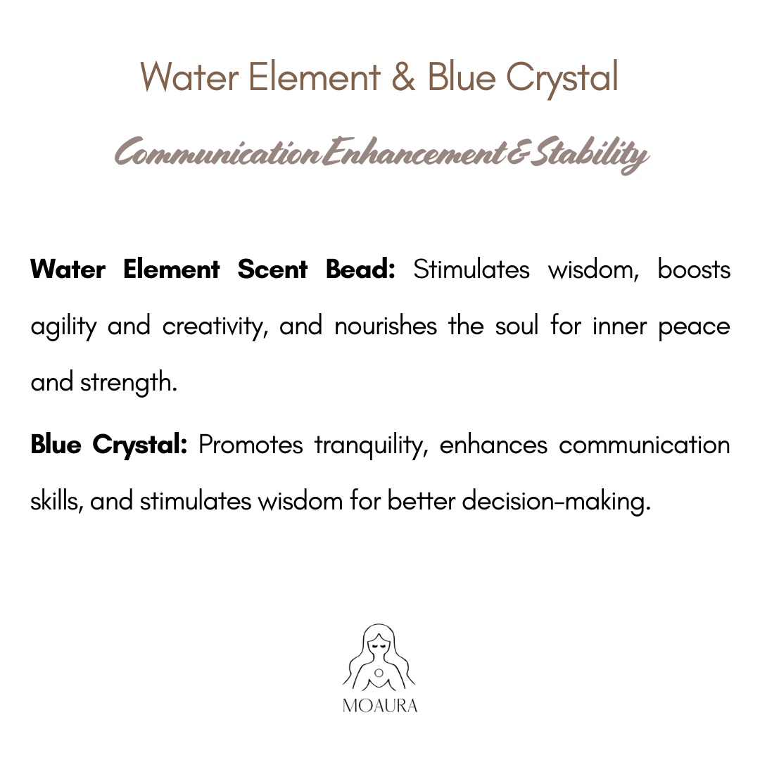 Aromatic Water Element & Blue Crystal Bracelet Fengshui Yinyang Bracelet