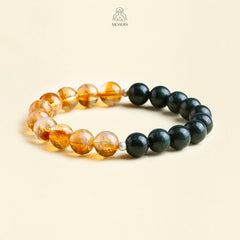 Aromatic Wood Element & Citrine Bracelet Fengshui Yinyang Bracelet