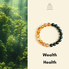 Aromatic Wood Element & Citrine Bracelet Fengshui Yinyang Bracelet