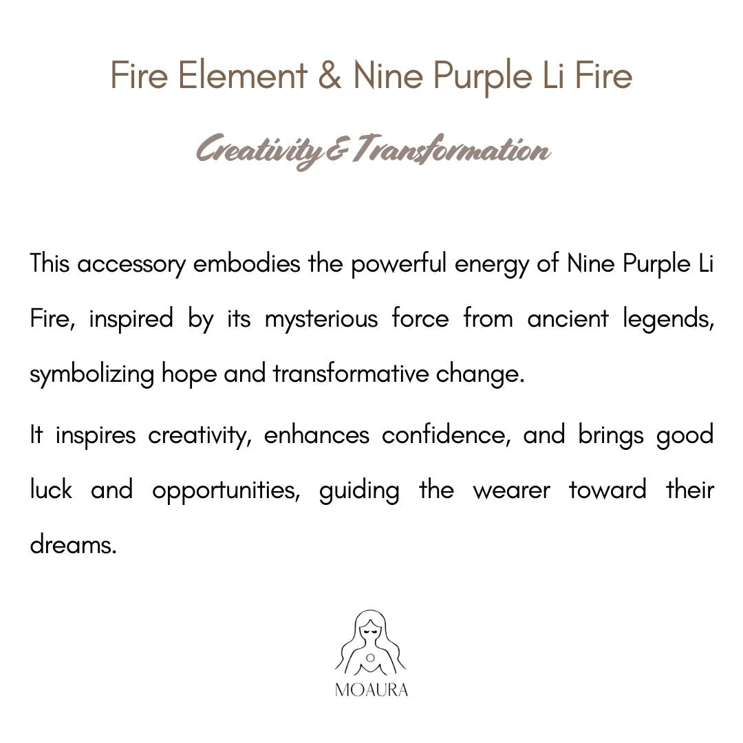 Aromatic Single Fire Element & Nine Purple Li Fire Fengshui Bracelet