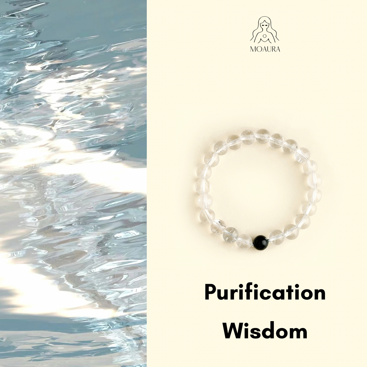 Aromatic Single Water Element & White Crystal Bracelet Fengshui Bracelet