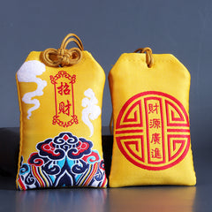 Chinese Style Fortune Bag Embroidery Good Luck Charm Feng Shui Amulet