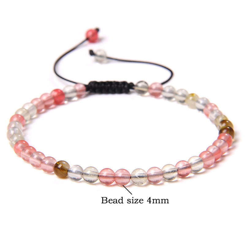 Adjustable Natural Raw Gemstone Beading Bracelet