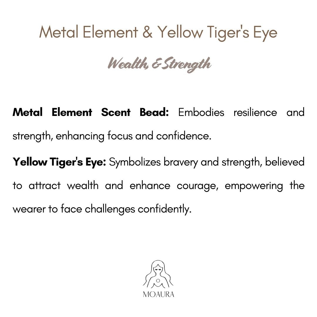 Aromatic Single Metal Element & Yellow Tiger's Eye Bracelet Fengshui Bracelet