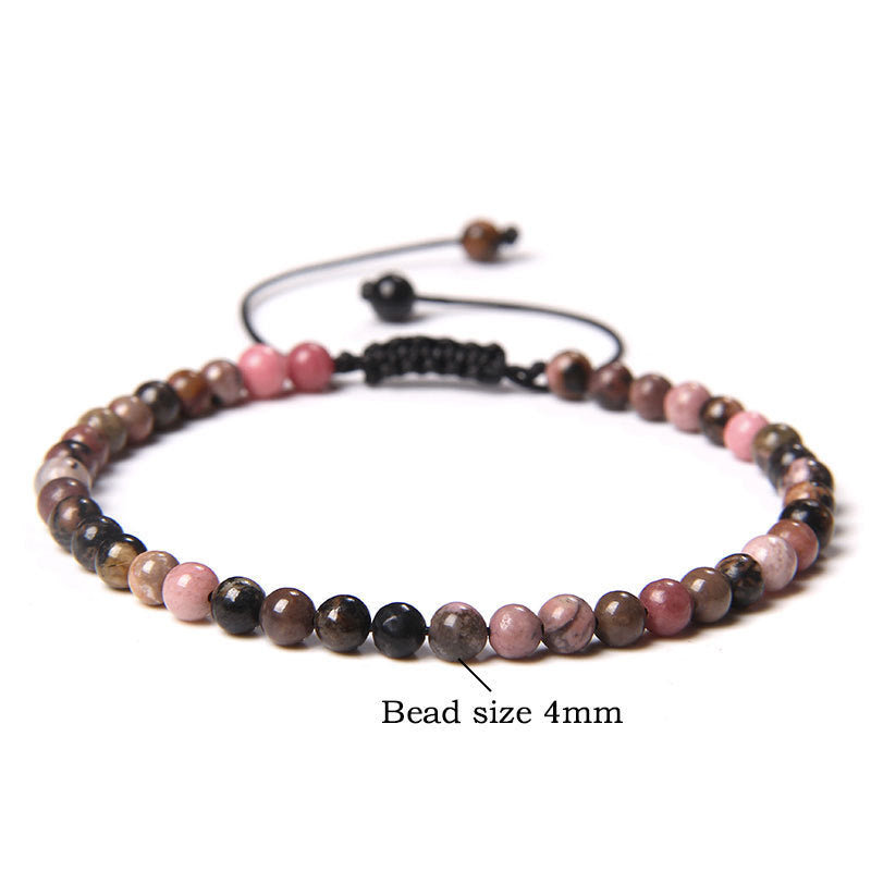 Adjustable Natural Raw Gemstone Beading Bracelet